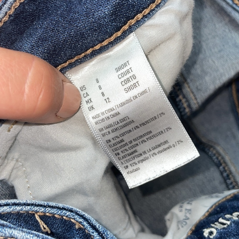 American Eagle outfitters super stretch X jeans high rise jeggings 8 distressed - Picture 9 of 9